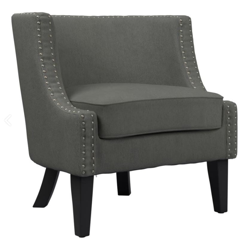 Tuxedo Recessed Arm Accent Chair in Grey Today s Home Furniture